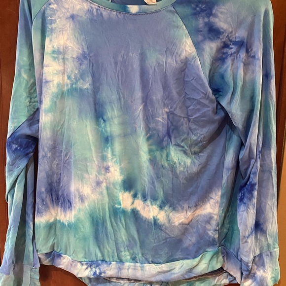 Dyes The Limit Blue Tie-Dye Women's Pajama Top - Picture 4 of 7